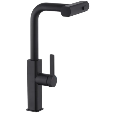 Змішувач для кухні з висувним виливом Mixxus Premium HAMMER 014 BLACK (MI6954)