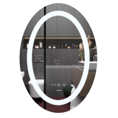Дзеркало Mixxus PLAIN MV02-60x80 з LED Touch, Anti-fog, димером, регулюванням яскравості, годиннико