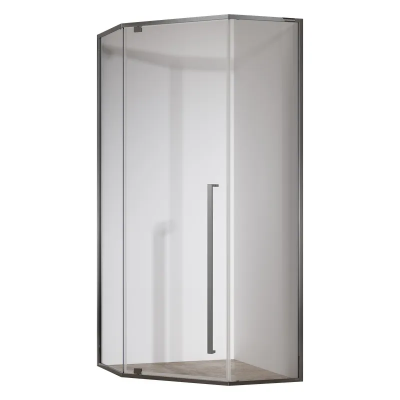 Душова кабіна без піддону Koer SR SC06-90x90x200-TR-07 прозоре скло Easy Clean 8мм, графіт (KR5366)