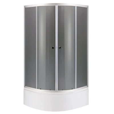 Душова кабіна з високим піддоном Mixxus PLAIN SCT01-90x90x195-GR SATIN сіре тоноване скло 4мм (MI68