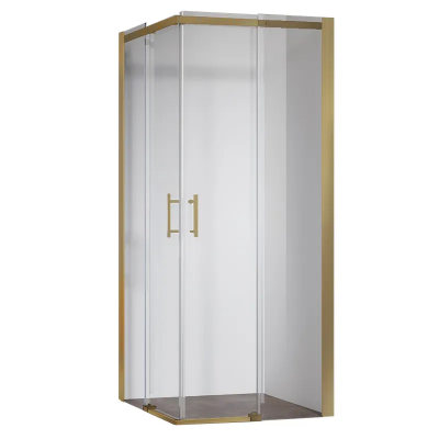 Душова кабіна без піддону Koer SR SC03-90x90x200-TR-12 прозоре скло Easy Clean 6мм, матове золото (