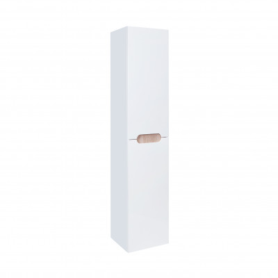 Пенал підвісний Qtap Virgo 350х1600х316 White/Whitish oak з кошиком для білизни QT1876PP1651KRWWO